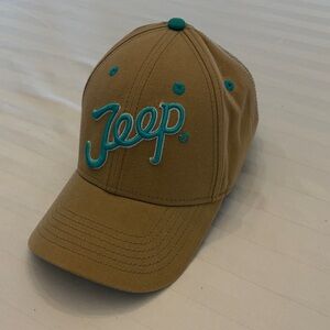 Jeep Tan Cap with Teal Embroidery